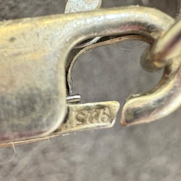 VTG Sterling Silver 925 Amber Interlocking Station Bracelet Size 7.5" Length - Picture 9 of 12